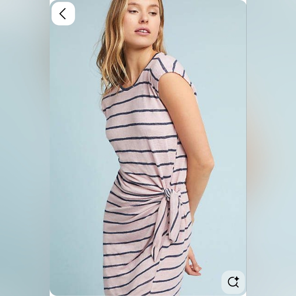 Velvet by Graham & Spencer Pink Sleeveless Striped Dress Size Small NWT